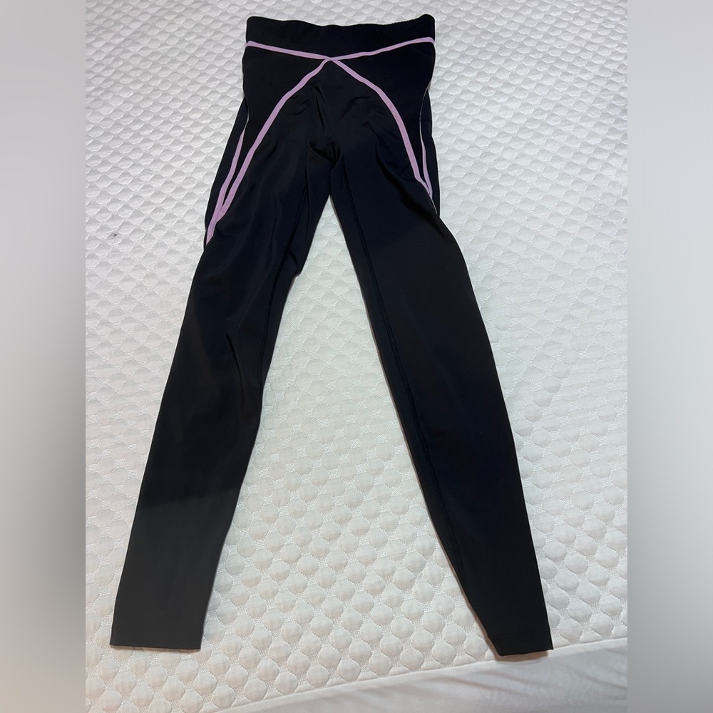 Savage X Fenty Black Leggings with Pink Trim